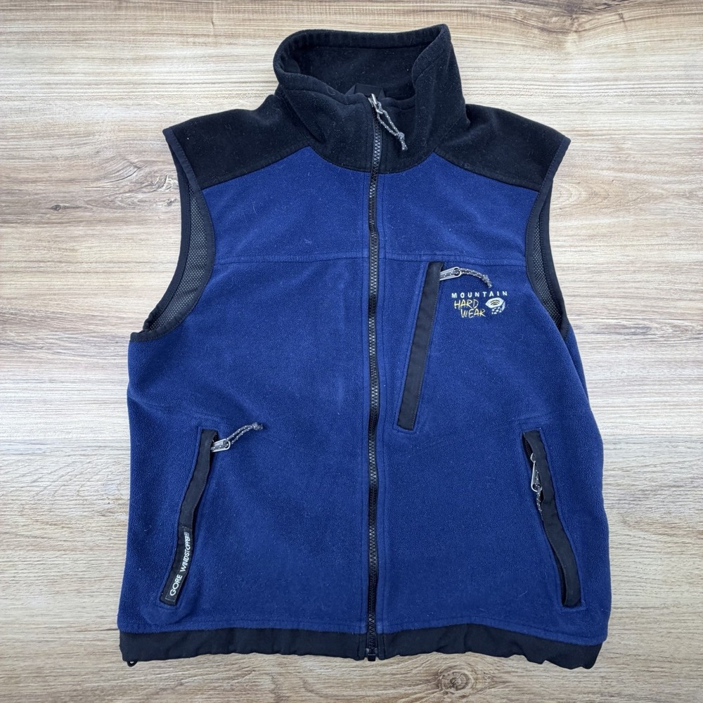 Mountain Hardware Vest Mens Size Medium Gore Windstopper Fleece Zippers Blue